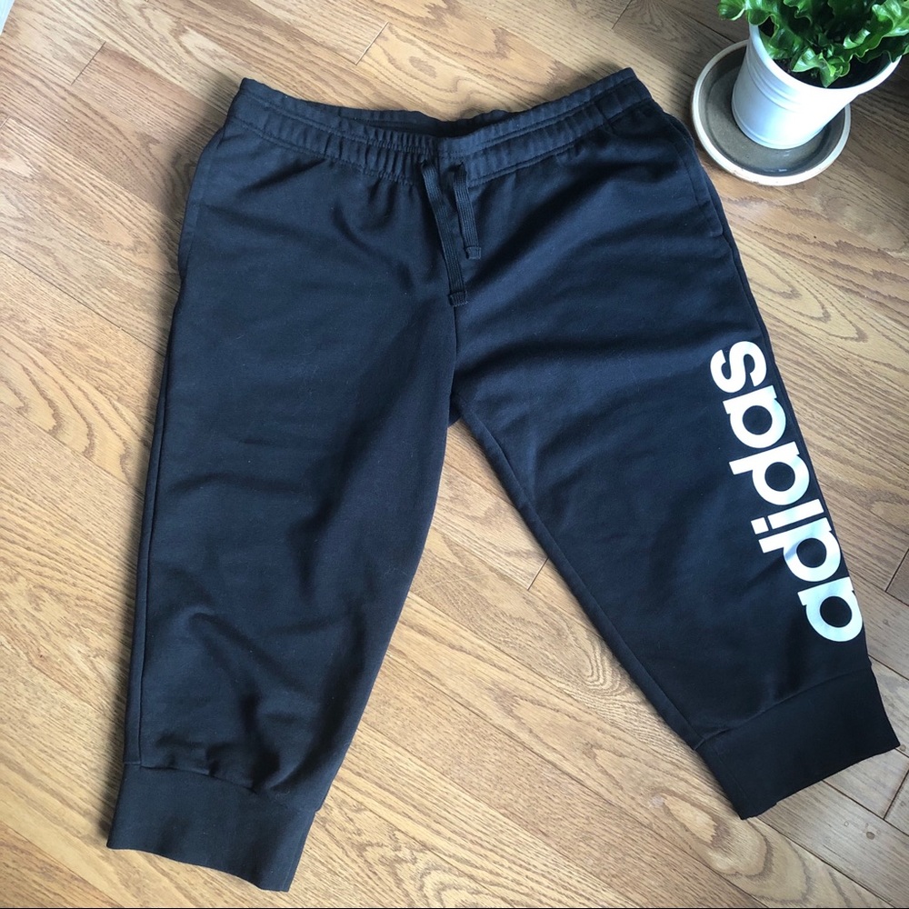 Adidas cropped sweat pants, size Large